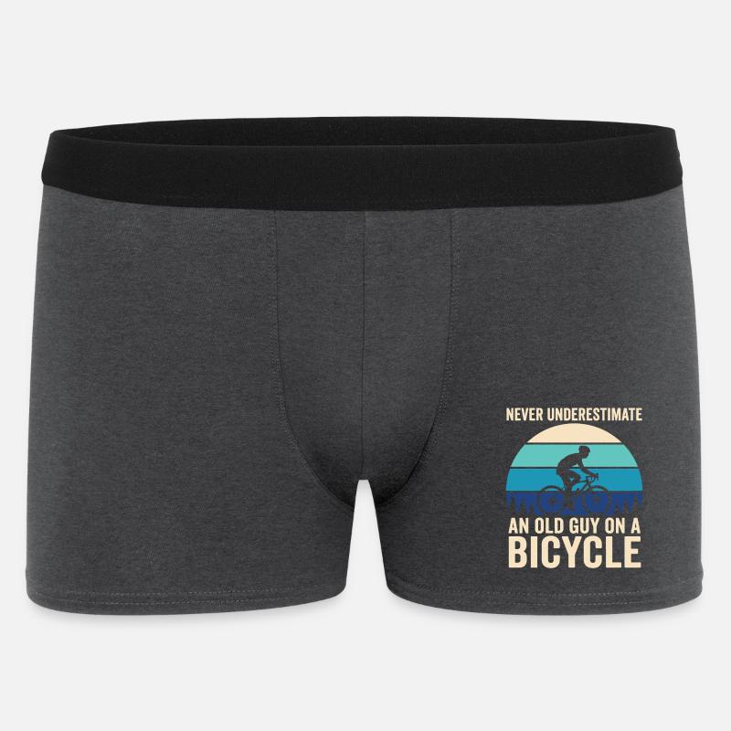 Never Underestimate Old Guy Bicycle - Männer Boxer Shorts - Anthrazit