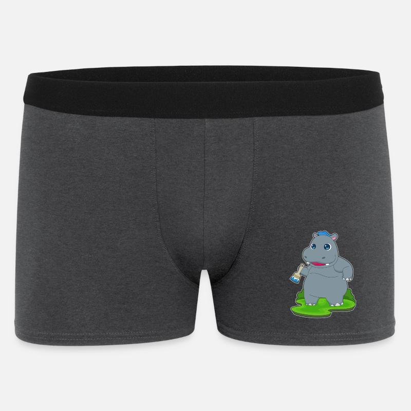 Nilpferd Maler Pinsel Malen - Männer Boxer Shorts - Anthrazit