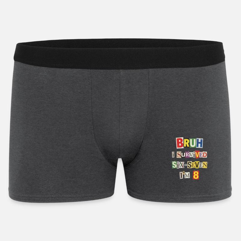 Bruh Überlebt 8 Meme-Collage - Männer Boxer Shorts - Anthrazit