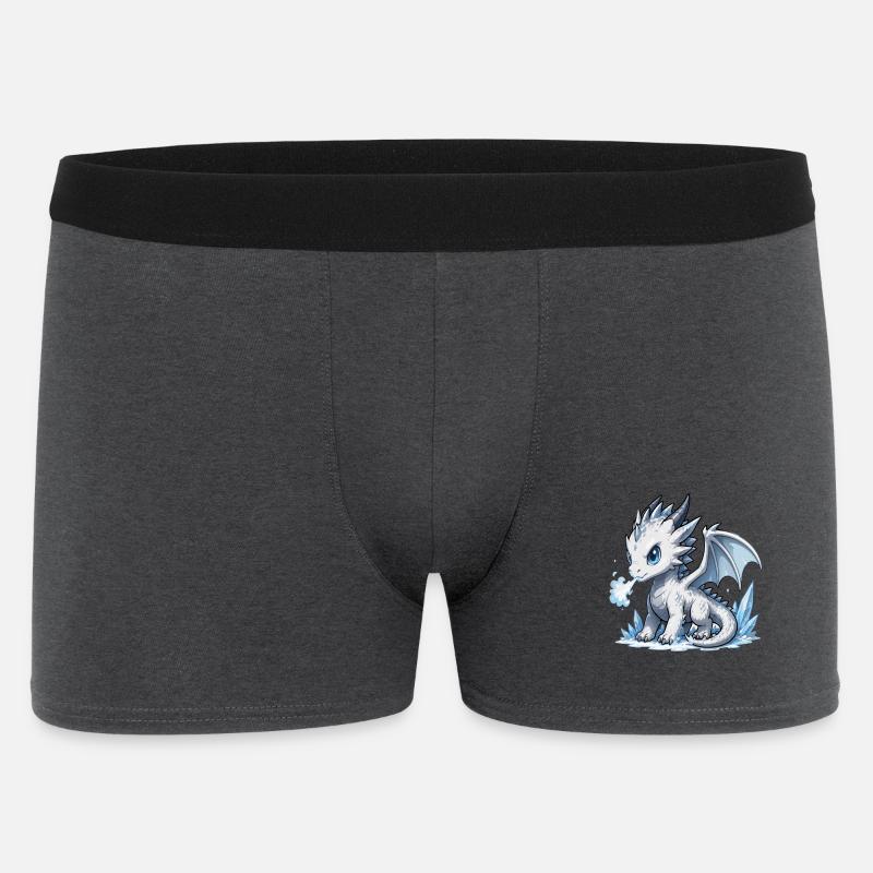 Kristall-Eisdrache - Männer Boxer Shorts - Anthrazit