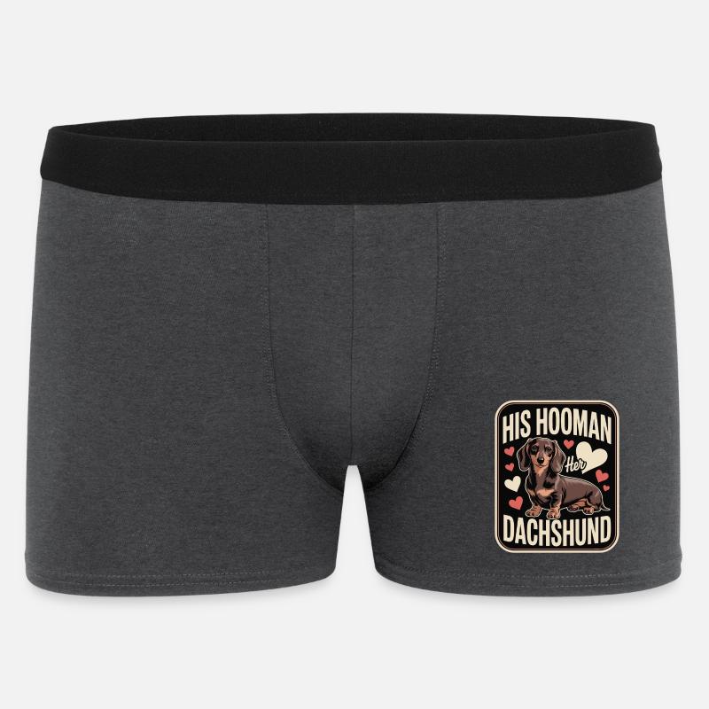 Dackel Liebe - Männer Boxer Shorts - Anthrazit