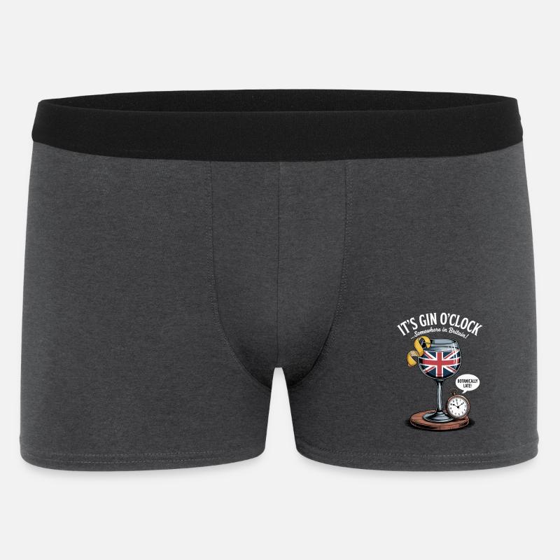 Gin O'Clock Britischer Humor - Männer Boxer Shorts - Anthrazit