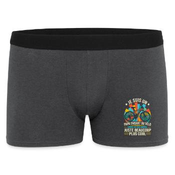 Papa Cycliste Vélo VTT Rétro Cool - Boxer Homme - charbon - Devant