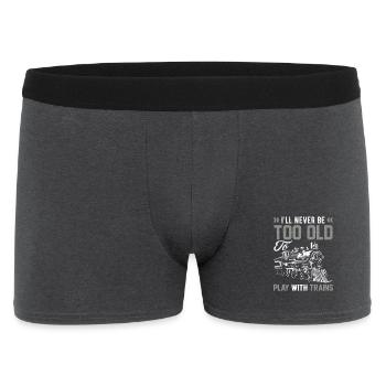 Jamais trop vieux pour jouer avec des trains - Boxer Homme - charbon - Devant
