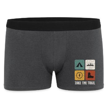 Panneaux vintage de randonnée - Boxer Homme - charbon - Devant