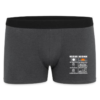 Was ich sage Was ich meine Gärtner Gärtnerin - Männer Boxer Shorts - Anthrazit - Vorne