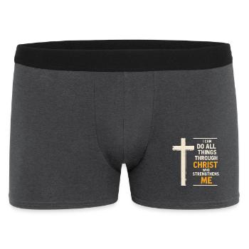Ich kann alles durch Christus tun, der - Männer Boxer Shorts - Anthrazit - Vorne
