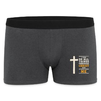 Ich kann alles durch Christus tun, der - Männer Boxer Shorts - Anthrazit - Vorne
