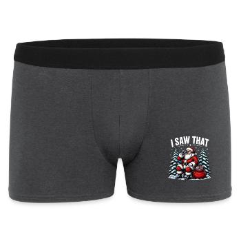 Ich habe diesen Weihnachtsmann "Frohe Weihnachten" lustig gesehen - Männer Boxer Shorts - Anthrazit - Vorne