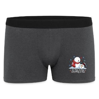 Lustiger Schneemann Frohe Weihnachten Winter-Schnee - Männer Boxer Shorts - Anthrazit - Vorne