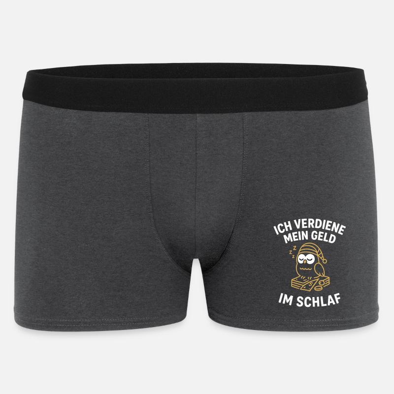 GeldImSchlaf Eule - Männer Boxer Shorts - Anthrazit