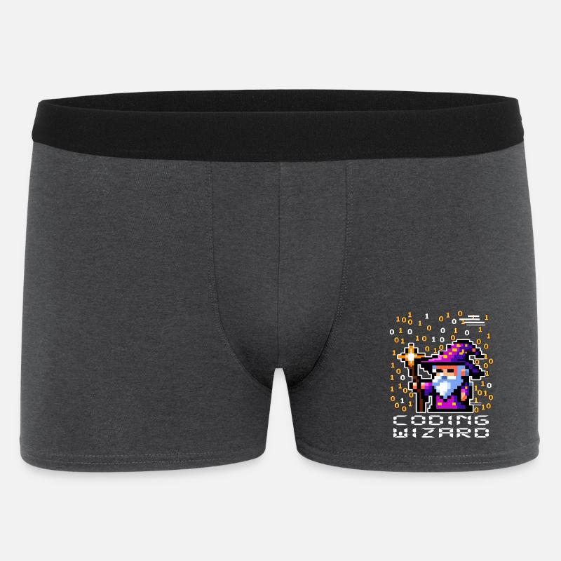 Wizard Pixel Code - Men's Boxer Shorts - charcoal grey