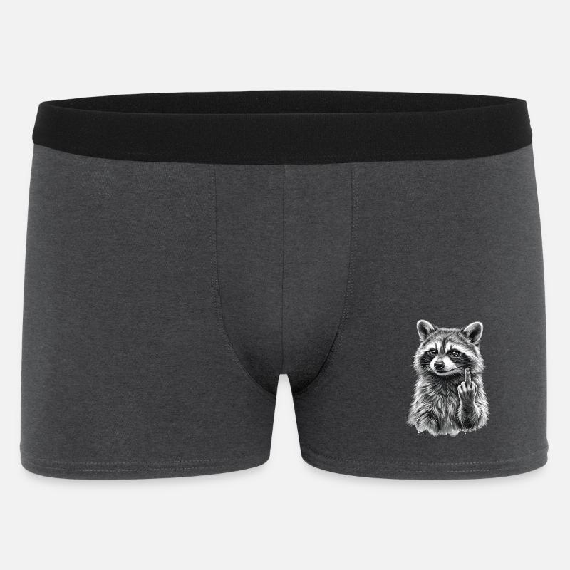 Grumpy Raccoon - Männer Boxer Shorts - Anthrazit