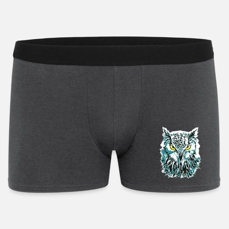 Bunte Eule - Eulenkopf - Kauz - Farbenfrohe Eule - Männer Boxer Shorts - Anthrazit