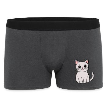 graues Kätzchen - Männer Boxer Shorts - Anthrazit - Vorne