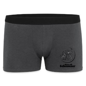 Mann mit Schnauzer (Oberlippenbart) - Männer Boxer Shorts - Anthrazit - Vorne