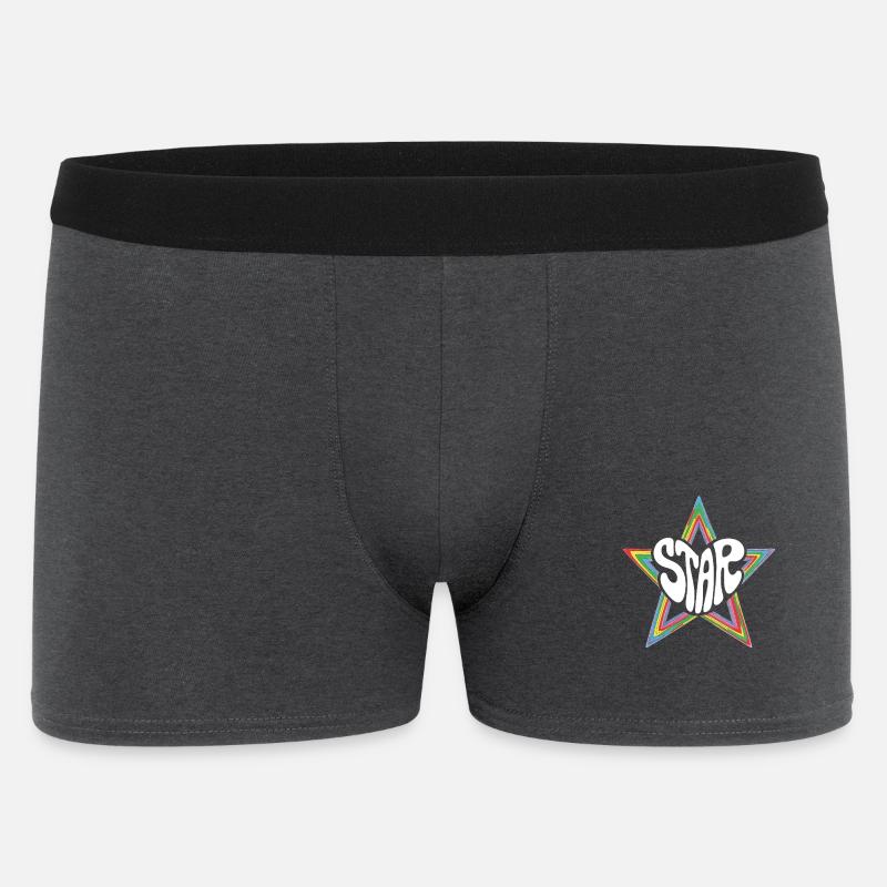 Space Star Psychedelischer Regenbogen - Männer Boxer Shorts - Anthrazit