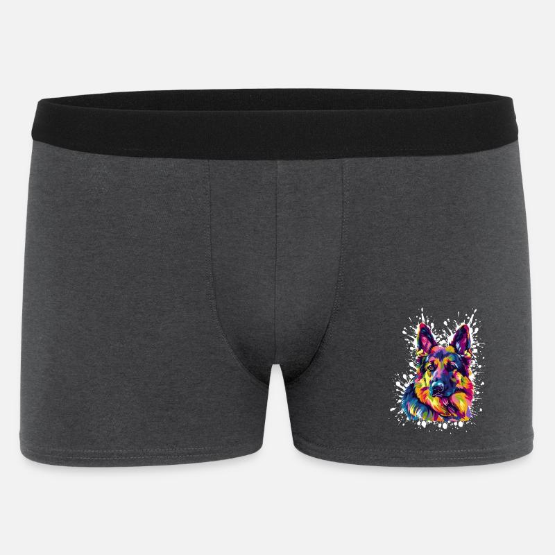 Hund Schäferhund Kunst - Männer Boxer Shorts - Anthrazit