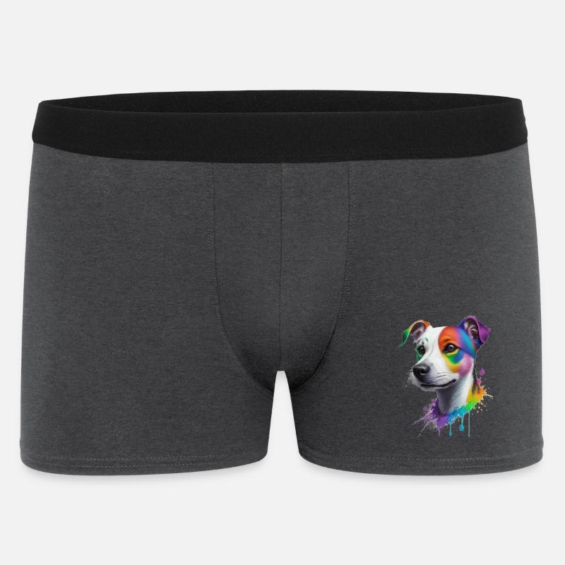 Jack Russel Terrier - Männer Boxer Shorts - Anthrazit