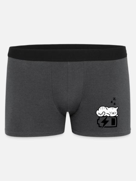 Sleepy Kitty (Color Changeable - 3 colors) - Men's Boxer Shorts - charcoal grey