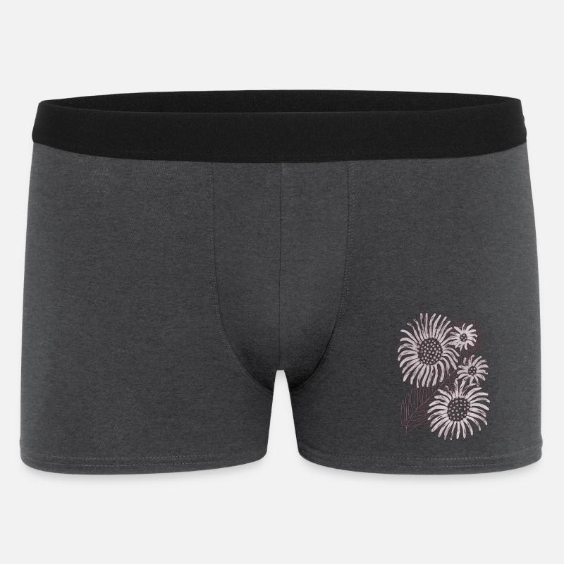 Schwarzweiße Gänseblümchenblüte - Männer Boxer Shorts - Anthrazit