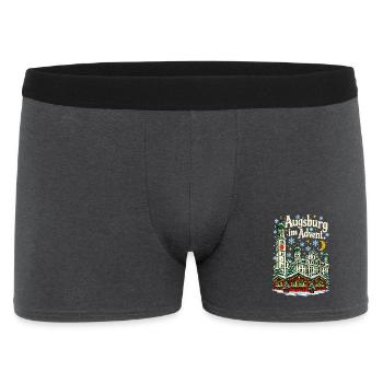 Augsburg im Advent Perlachturm - Männer Boxer Shorts - Anthrazit - Vorne