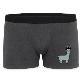 Lama Nerd Geek Hornglasses Noeud papillon Drôle Alpaga Mignon - Boxer Homme - charbon - Devant