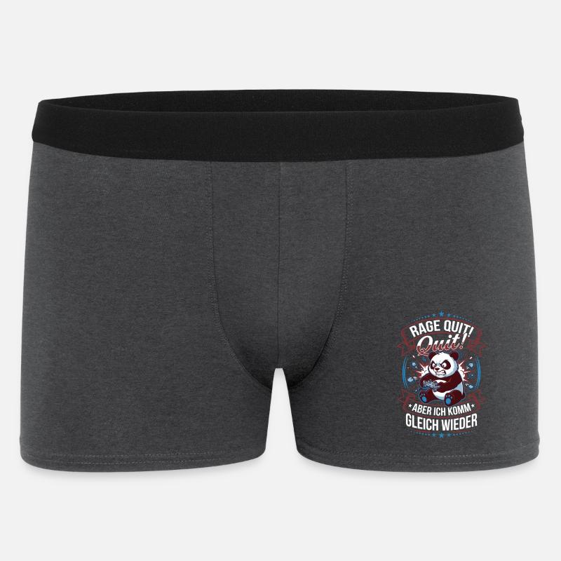 Rage Quit Panda Komm Bald Zurück - Männer Boxer Shorts - Anthrazit