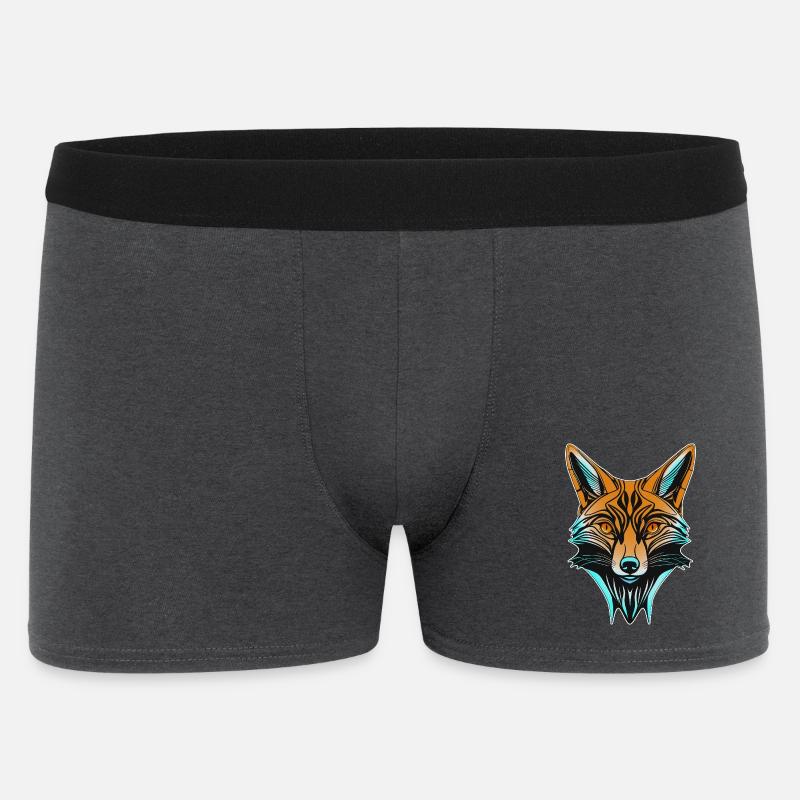 Neonfuchskopf - Männer Boxer Shorts - Anthrazit