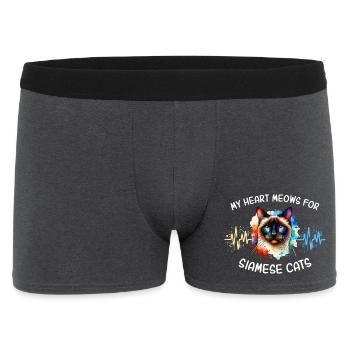 Ligne du cœur du chat siamois - Boxer Homme - charbon - Devant