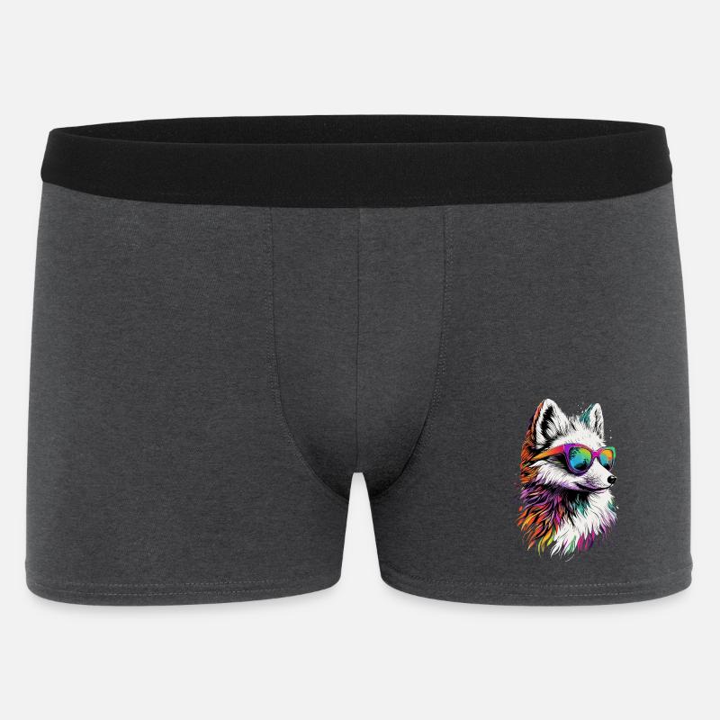 Polarfuchs Schneefuchs Eisfuchs Süßer Weißer Fuchs - Männer Boxer Shorts - Anthrazit