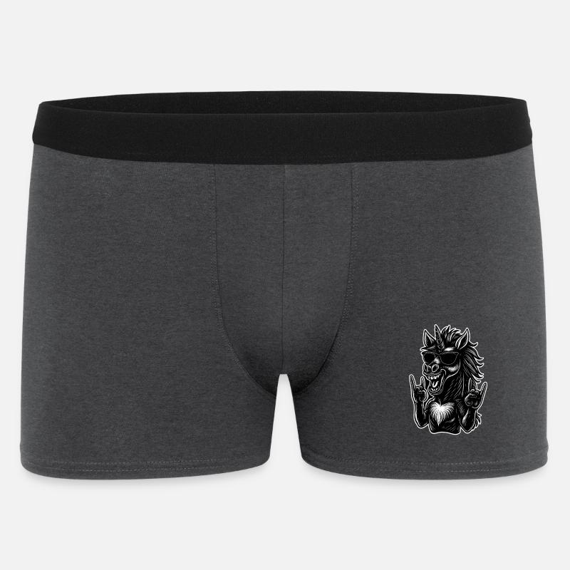 Rockendes Einhorn mit Sonnenbrille - Männer Boxer Shorts - Anthrazit