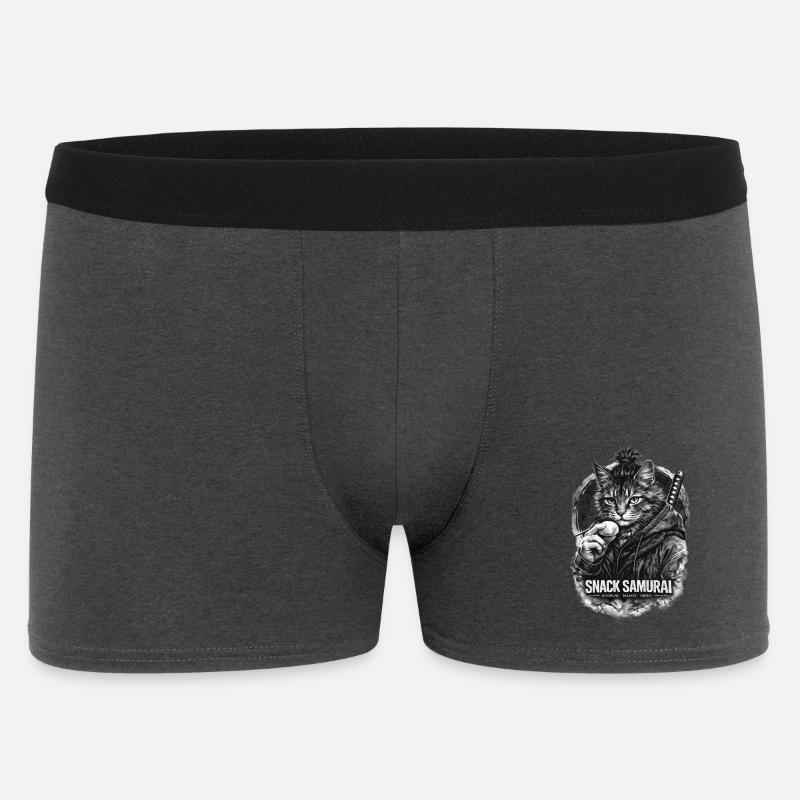 Snack Samurai Katze II - Männer Boxer Shorts - Anthrazit