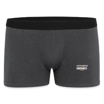 Letzte Nacht in Freiheit JGA - Männer Boxer Shorts - Anthrazit - Vorne