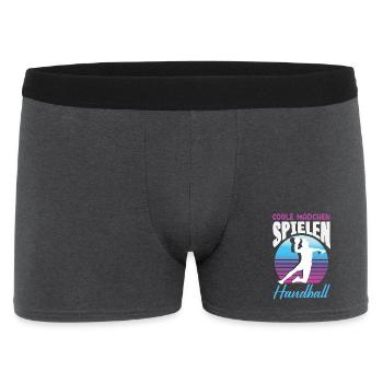 Handball Handballer Handball Trainer Fan Geschenk - Männer Boxer Shorts - Anthrazit - Vorne