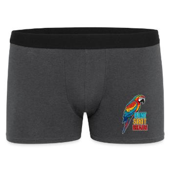 Papagei – Bunt statt braun - Männer Boxer Shorts - Anthrazit - Vorne