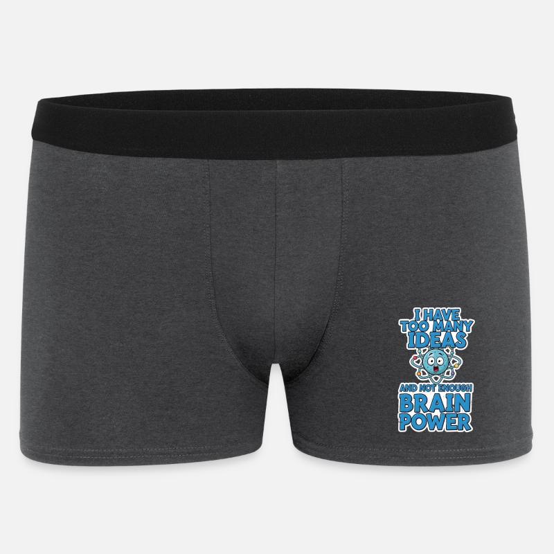 Brain Power Comic Shirt Geschenk - Männer Boxer Shorts - Anthrazit