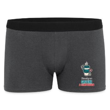 Caffeine and Compassion – Pflege mit Kaffee - Männer Boxer Shorts - Anthrazit - Vorne