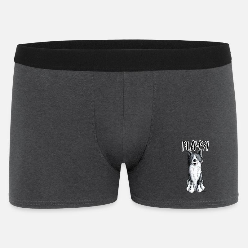 Border Collie Play - Männer Boxer Shorts - Anthrazit