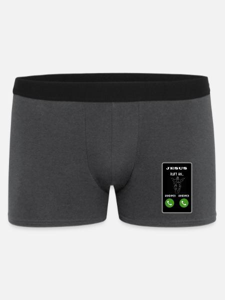 Jesus ruft an - Männer Boxer Shorts - Anthrazit