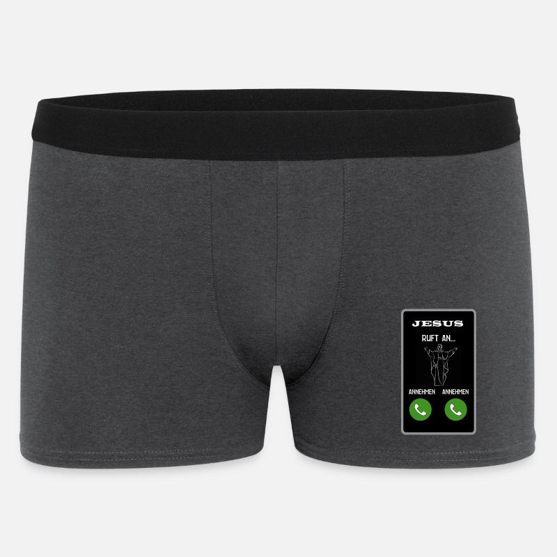 Jesus ruft an - Männer Boxer Shorts - Anthrazit