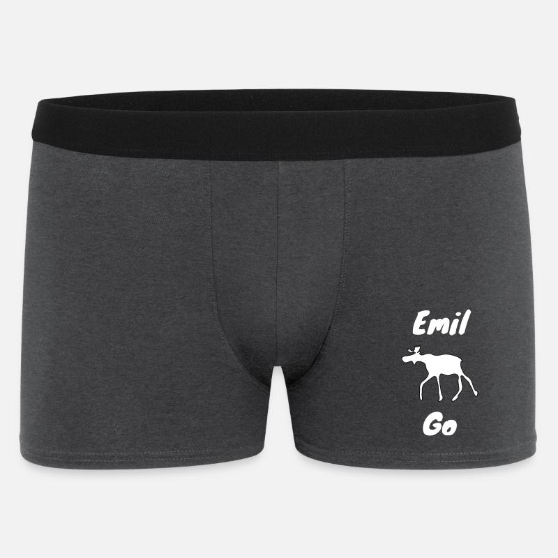 Emil the Elk withe - Men's Boxer Shorts - charcoal grey