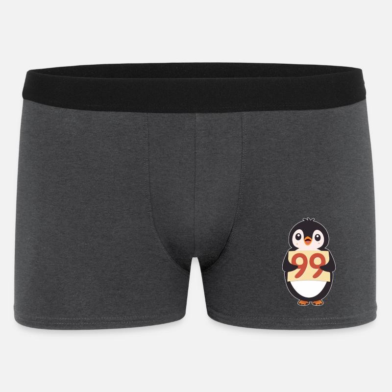 Penguin 99 Countdown-Schild - Männer Boxer Shorts - Anthrazit