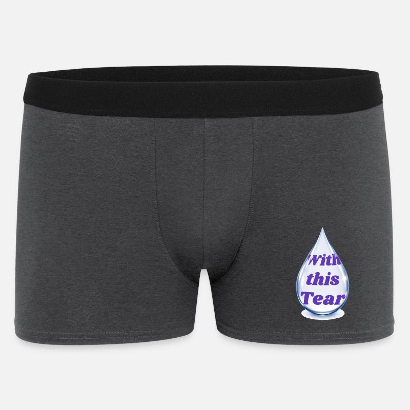 Druppeltekst: With this Tear - Men's Boxer Shorts - charcoal grey