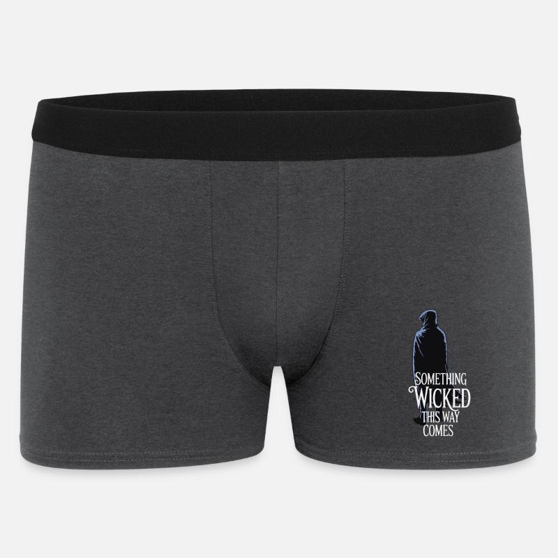 Dunkle Kapuzenfigur mit Zitat - Männer Boxer Shorts - Anthrazit