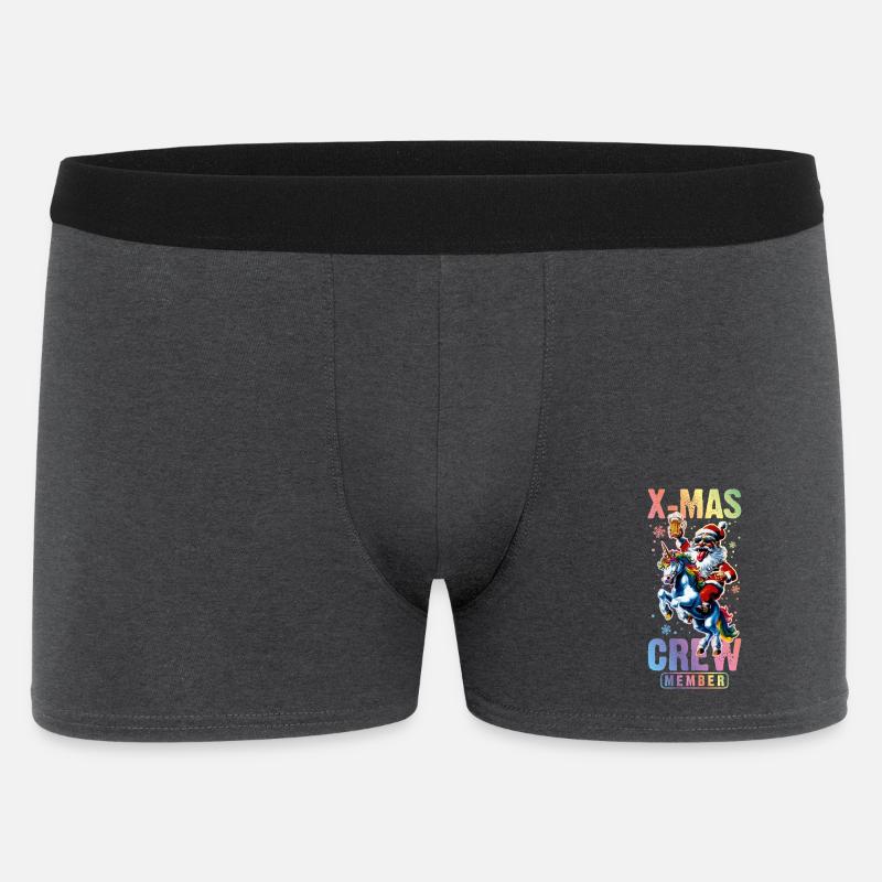 Weihnachts Crew Weihnachtsmann Einhorn - Männer Boxer Shorts - Anthrazit