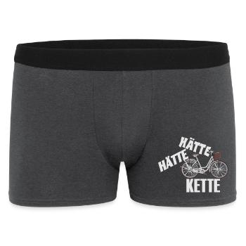 Spruch Hätte Hätte - Fahrrad - Kette - Männer Boxer Shorts - Anthrazit - Vorne