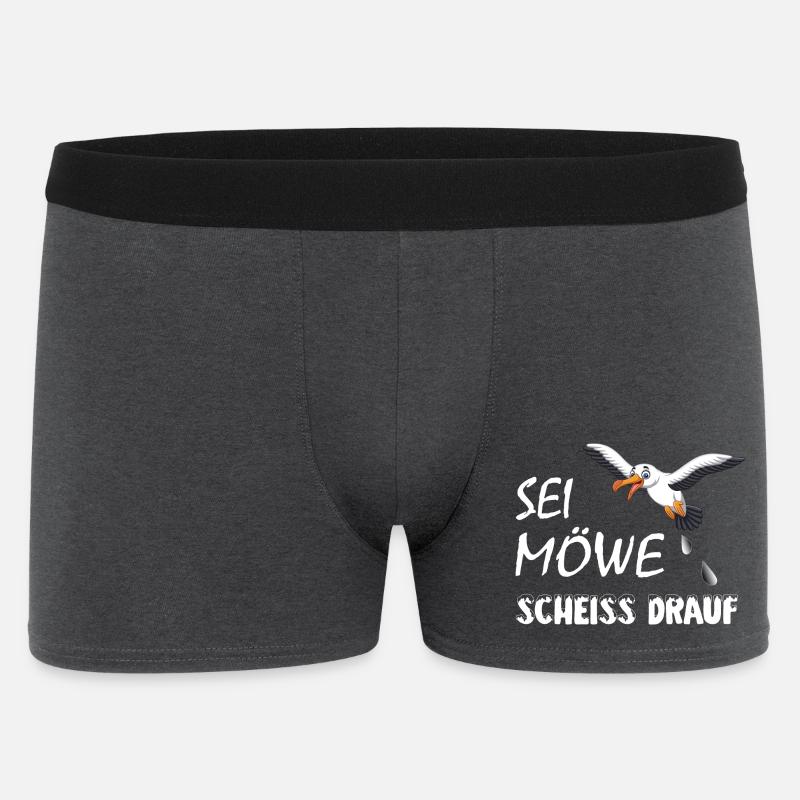 Sei Möwe, scheiss drauf, plattdeutsch Geschenk - Männer Boxer Shorts - Anthrazit