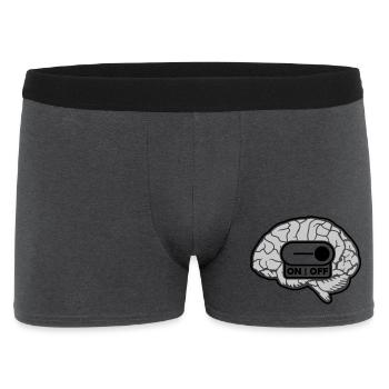 Turn off the brain switch - Men's Boxer Shorts - charcoal grey - Front