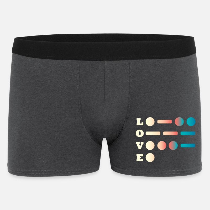 Love Morse Code - Men's Boxer Shorts - charcoal grey